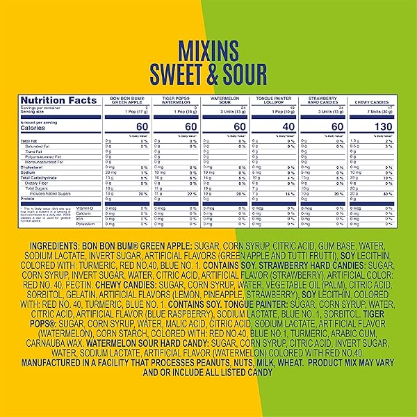 MIXIN’S SWEET AND SOUR BULK CANDY VARIETY PACK – INDIVIDUALLY WRAPPED, GLUTEN-FREE – PERFECT FOR PARTIES, PINATAS, AND HOLIDAYS – FEATURING ASSORTED FLAVORS LIKE WATERMELON AND GREEN APPLE – GREAT FOR HALLOWEEN AND CHRISTMAS, 280 PIECES APPROX (1 PACK)