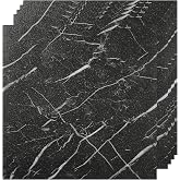 VallisCo 30-Piece Peel and Stick Floor Tiles, 12x12 Covers 30 Sq. Ft. Waterproof Vinyl Flooring, Renter-Friendly Self-Adhesive Floor Stickers for Kitchen, Bathroom, RV, Basement &amp; Home DIY Black