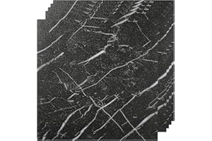 VallisCo 30-Pack Peel and Stick Vinyl Floor Tiles, 12"x12" Self-Adhesive Waterproof Peel and Stick Flooring Planks DIY for Bathroom, Kitchen, Living Room, Cover 30 Sq. Ft Black