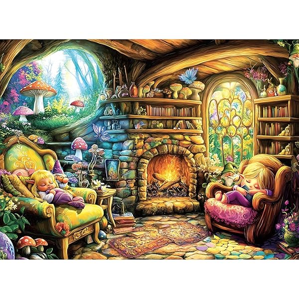 ELF MUSHROOM HOUSE 1000 PIECE PUZZLE FOR ADULTS, FUN PUZZLES FOR ADULTS 1000 PIECES WITH HD PRINT POSTER, 27.5″ X 19.7″ DUST FREE, FOR GIFTS BIRTHDAY HOLIDAY PARTY FAMILY GAMES LOVERS
