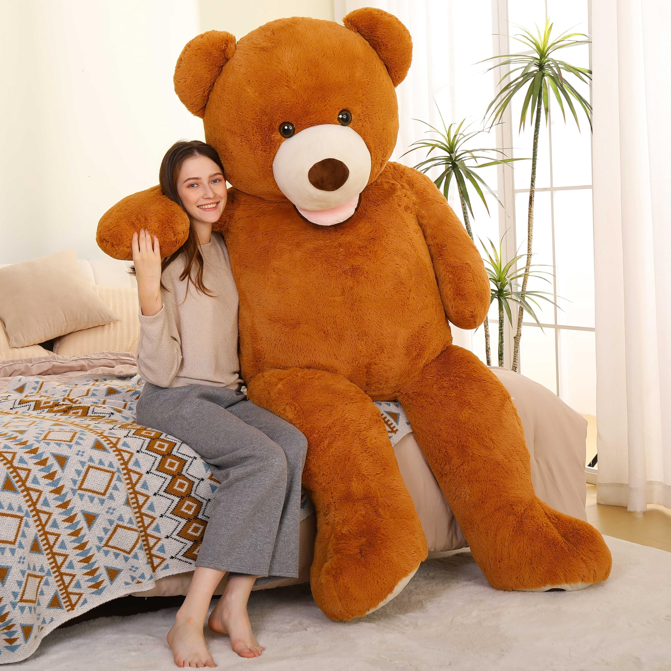 MorisMos Giant Teddy Bear Plush 6ft, Life Size Huge Brown Teddy Bears for Boyfriend, 6 Foot Large Big Stuffed Animal Gifts for Lover on Valentines, Anniversary, Birthday Image