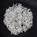 Angel Malone 100pcs Mini Eye Pins Eyepins Hooks Eyelets 8mm x 4mm Silver view 2
