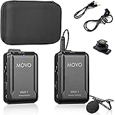 Movo WMX-1 2.4GHz Wireless Lavalier Microphone System Compatible with DSLR Cameras, Camcorders, iPhone, Android Smartphones, and Tablets (200' ft Audio Range)