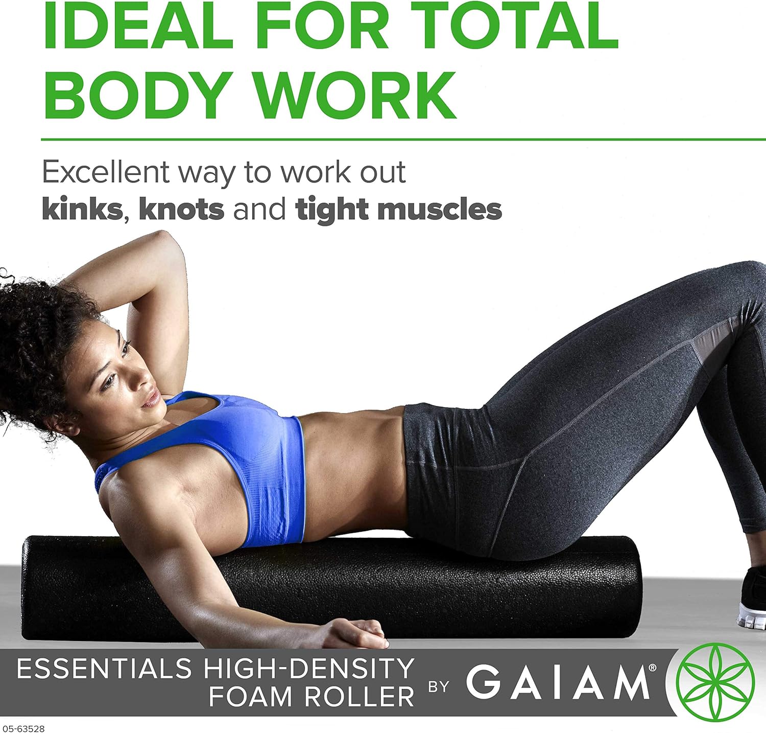 Gaiam Essentials Foam Roller, High Density Firm Deep Tissue Muscle Massager for Back Pain & Sore Muscles, 36 Inch, Black: Sports & Outdoors
