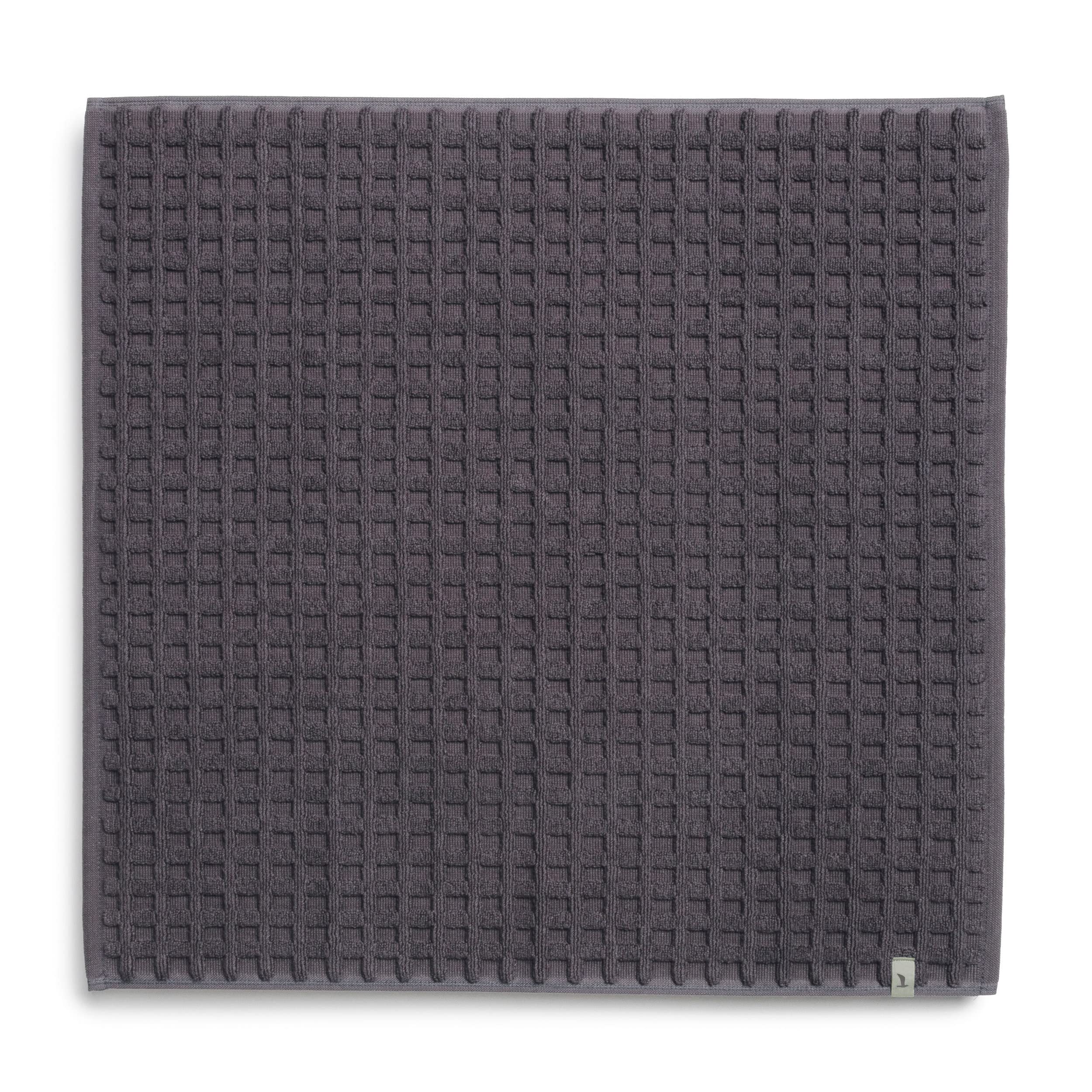 Möve Piquée bath mat 60 x 60 cm, 100% cotton, graphite