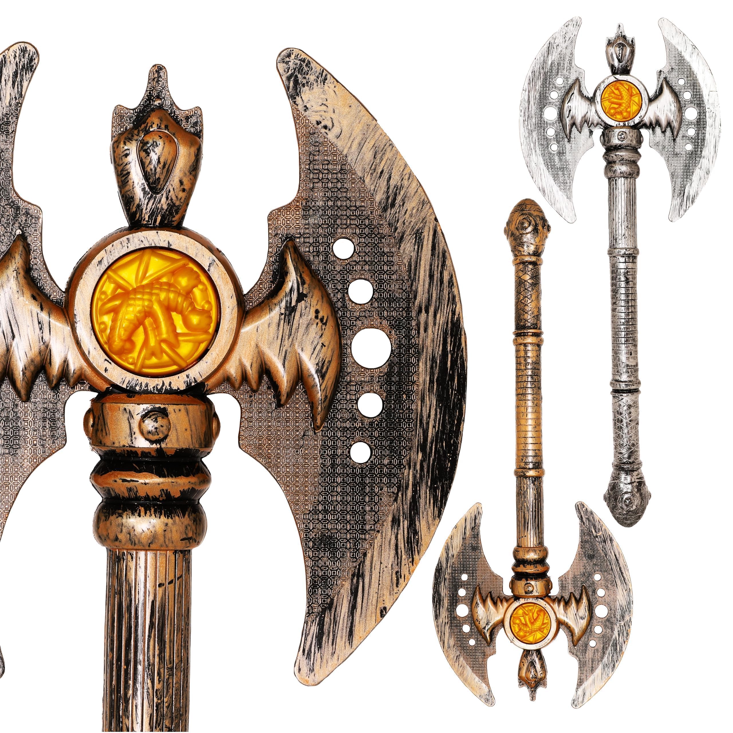 Toyland® 41cm (16") Realistic Metallic Battle War Axe Toy -Thor & Viking Role Play Costume Accessories - Pretend Play - 1 Chosen At Random