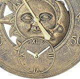 Trintion Garden Thermometer Clock Bronze 30cm Vintage Style Weatherproof view 9