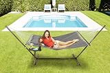 VITA5 Hammock Stand with Side Table Two Person 200 kg Dark Grey view 7