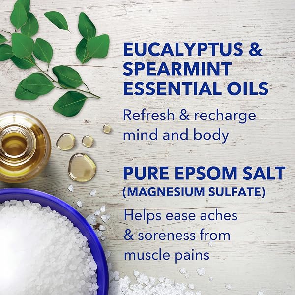 DR TEAL’S PURE EPSOM SALT, RELAX & RELIEF WITH EUCALYPTUS AND SPEARMINT, 3 LB (PACK OF 4)