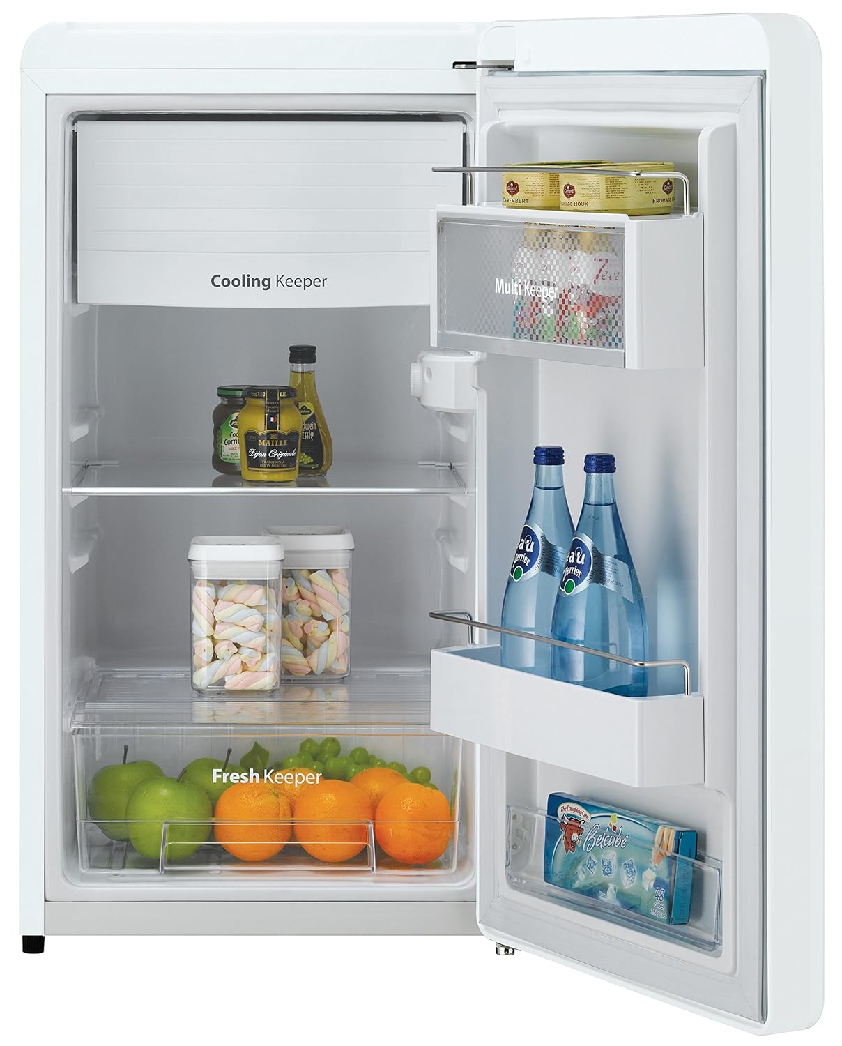 Amazon.com: Daewoo FR-044RCNW Retro Compact Refrigerator 4.4 Cu. Ft. |  Cream White: Kitchen & Dining