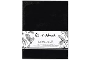 URSUNSHINE Sketchbook - Hardcover Sketch Pad, 8.5" x 11", Durable Sketch Book for Professional Kids, Adults, Artists and Amateurs, 68 lb/110 GSM, 58 Sheets, Use with Pens, Pencils, Sketching Stick
