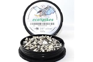 ecoSpikes Stainless Steel Track and Cross Country Spikes (3/8" Silver, 80x)
