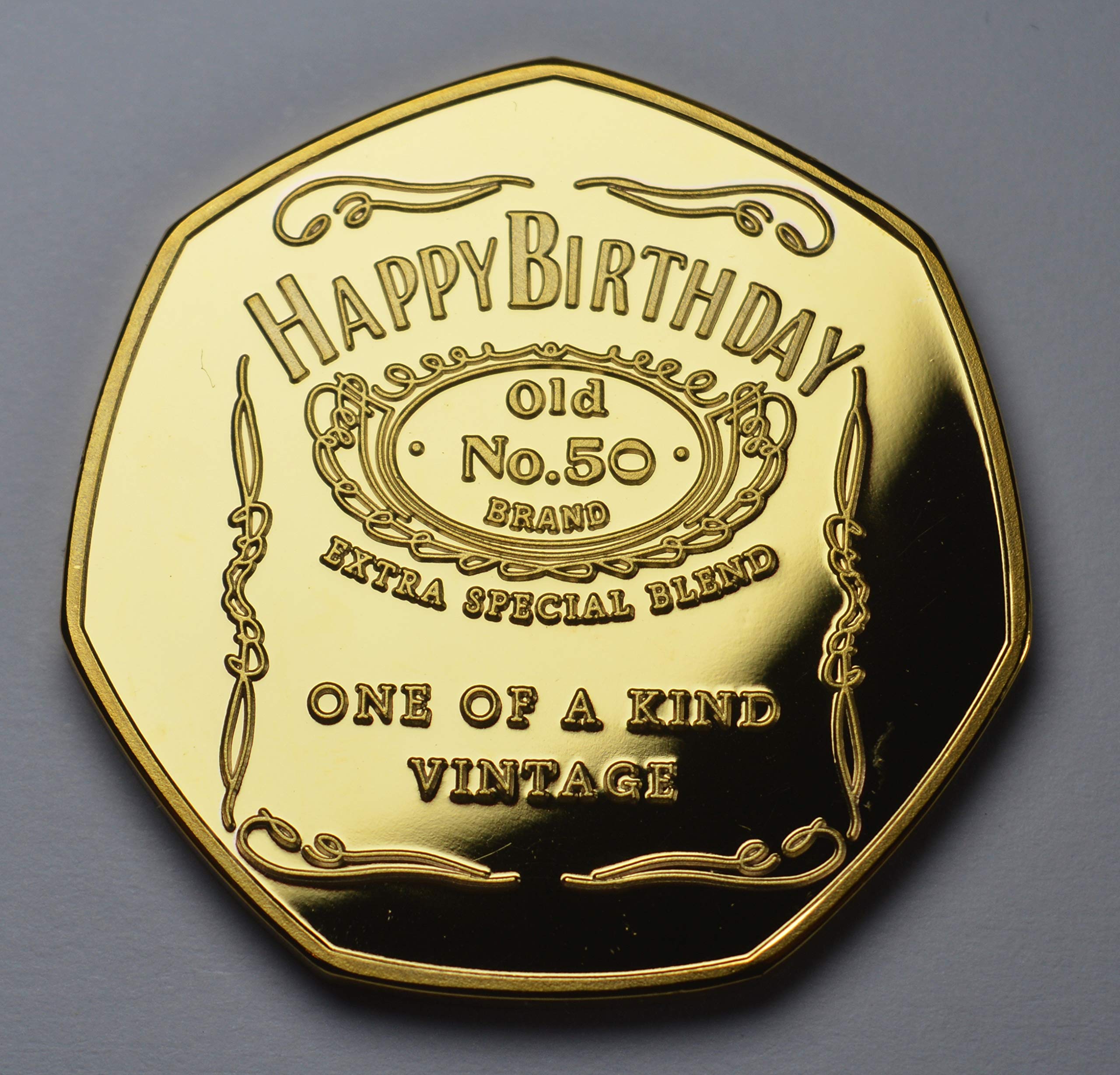 The Commemorative Coin Company 50th Birthday 24ct Gold Commemorative. Unique Gift/Present Party/Celebration Ideas 50 Fifty Years. Whisky/Bourbon