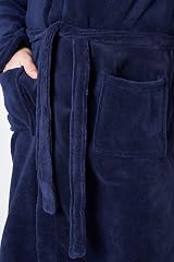 CityComfort Mens Hooded Bathrobe Super Soft Fleece Loungewear Navy M view 5