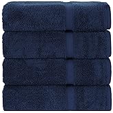 Chakir Turkish Linens | Hotel & Spa Quality 100% Cotton Premium Turkish Towels | Soft & Absorbent (4-Piece Bath Towels, Navy)