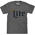 Tee Luv Men's Miller Lite T-Shirt - Distressed Miller Light Beer Brand Shirt