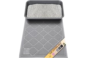 NEATER PET BRANDS Neater Pets Neater Mat Cat Litter Rug, Thick & Durable Cat Mat for Litter Box, Trapper Pad Catches Mess to Protect Indoor Floors, Soft on Kitty Paws, Anti-Skid Grip Backing, Easy to Clean, Grey