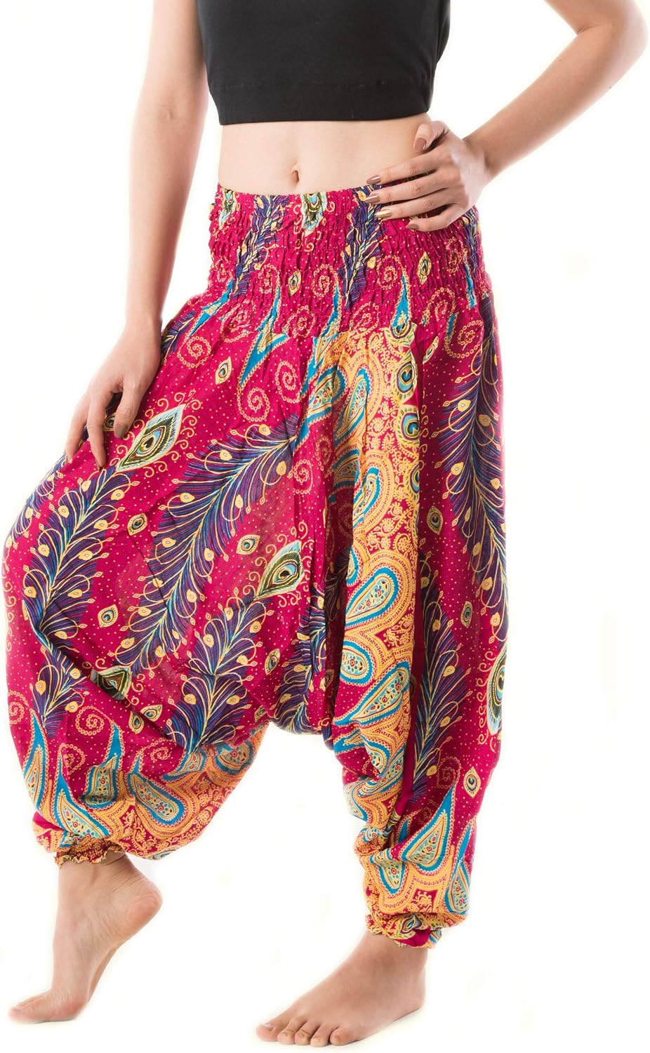 Banjamath Womens Peacock Print Aladdin 