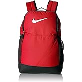 Nike Brasilia Medium Training Backpack, Nike Backpack for Women and Men with Secure Storage & Water Resistant Coating, University Red/Black/White