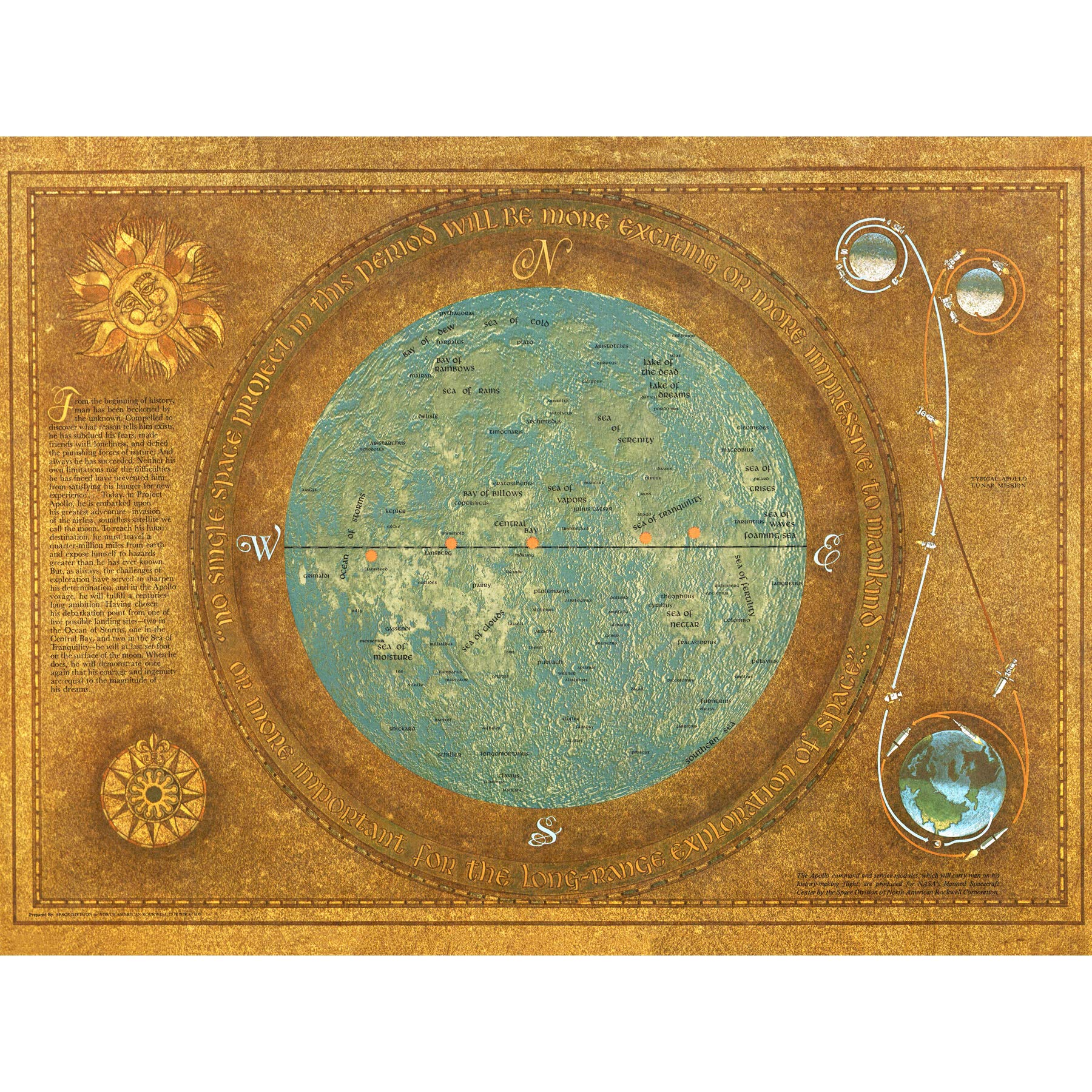 Artery8 Space Division Flight Moon 1969 Chart Diagram Large Wall Art Poster Print Thick Paper 18X24 Inch