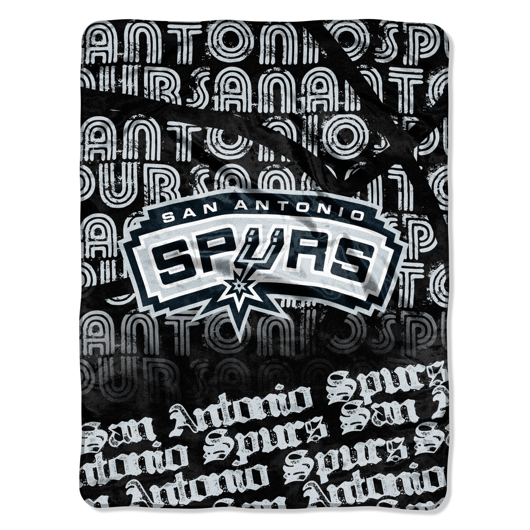 Northwest Officially Licensed NBA San Antonio Spurs Redux Micro Raschel Throw Blanket, 46" x 60", Multi Color