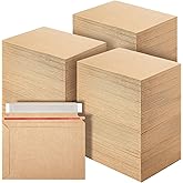 Affrolling 300 Pcs Rigid Photo Mailers with Self-adhesive Cardboard Card Shipping Envelopes Bulk for Document (6.5 x 4.5 Inch,Brown)