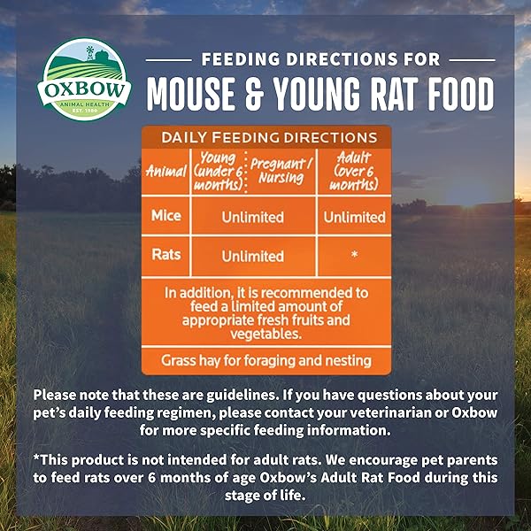 OXBOW GARDEN SELECT MOUSE AND YOUNG RAT FOOD, GARDEN-INSPIRED RECIPE FOR YOUNG RATS AND MICE OF ALL AGES, VITAMIN & MINERAL RICH PET FOOD PELLETS, NON-GMO, MADE IN USA, 2 POUND BAG
