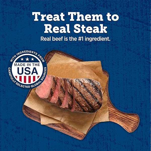 BLUE BUFFALO TRUE CHEWS PREMIUM JERKY CUTS DOG TREATS, MADE IN THE USA WITH NATURAL INGREDIENTS, BEEF, 10-OZ BAG