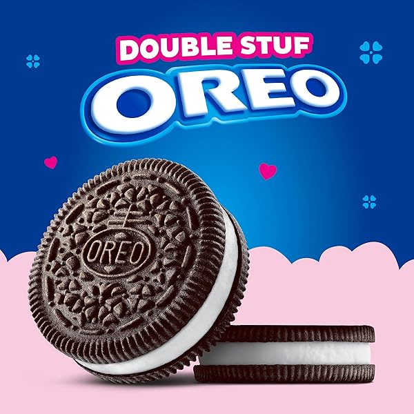 OREO DOUBLE STUF VALENTINE’S DAY CHOCOLATE SANDWICH COOKIES, VALENTINE EXCHANGE COOKIES, 30 2-COUNT SNACK PACKS