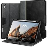 KingBlanc Book-Style Case for iPad Air 11-inch M4 2026/M3 2025/M2 2024 | iPad Air 5th/4th Gen 10.9" Vegan Leather Cover with Pencil Holder, Multi-Angle Viewing/Typing Stand, Auto Sleep/Wake, Black