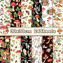 24 Sheets Vintage Mushroom Scrapbook Paper – 12x12 Inch Double-Sided Pattern Pad For Card Making, DIY Crafts - View #3