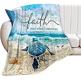 Jinflower Sea Turtle Throw Blanket Turtle Blanket for Kids Adults Super Warm Soft Cozy Plush Fleece Flannel Blanket for Sofa Couch Bed Birthday Gifts Sea Turtle Print Blanket 40