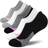 Cuangya No Show Socks - Athletic Running Thick Cushioned Socks (5 Pairs)
