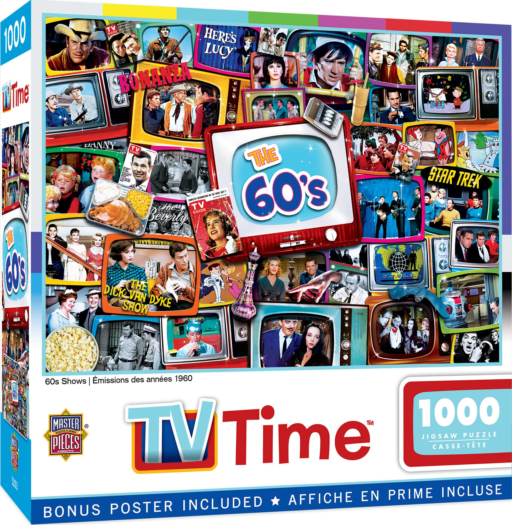 MasterPieces TV Time Puzzles Collection - 60s Shows 1000 Piece Jigsaw Puzzle