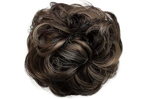 CAISHA Messy Scrunchie Bun Voluminous Wavy Hairpiece Heat-resistant Synthetic Fibres Brown Mix G34A