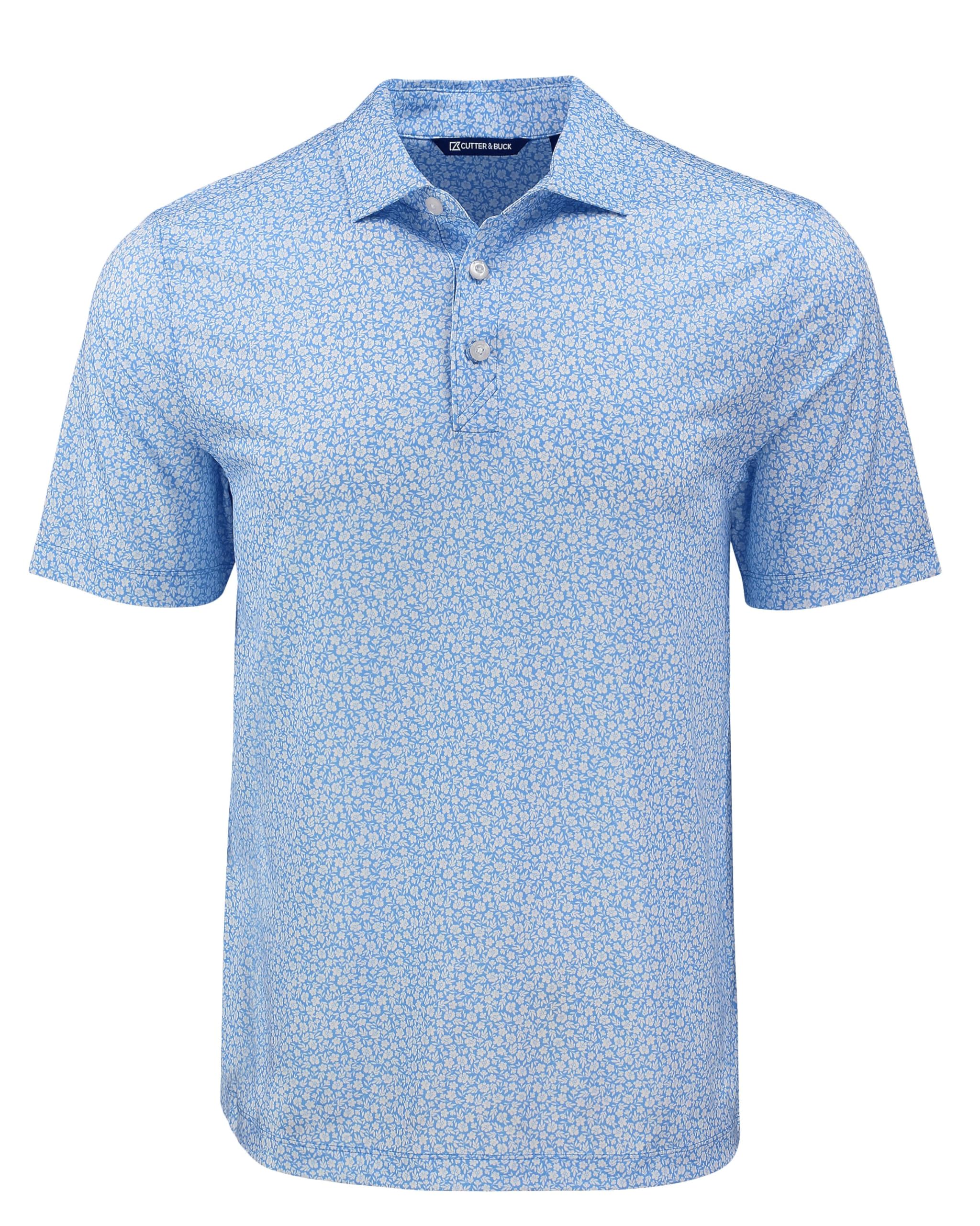 Cutter & Buck Pike Eco Flora Print Recycled Mens Big & Tall Polo, Atlas, 1XB