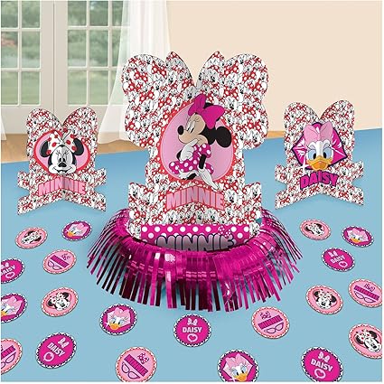 Amazon Com Amscan 9903449 Minnie Mouse Party Table Decorating Kit