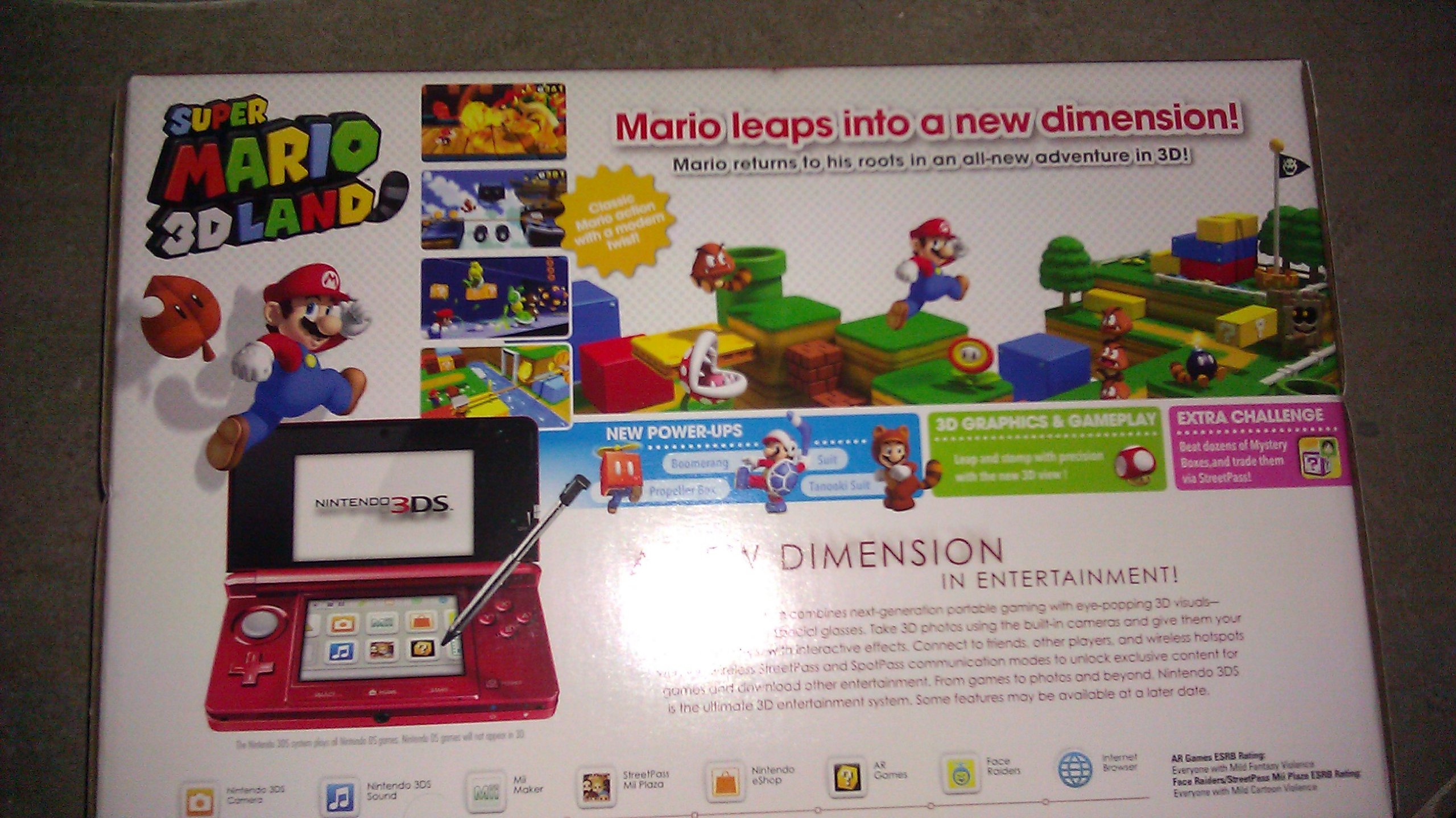 Nintendo 3DS with Super Mario 3D Land - Flame Red