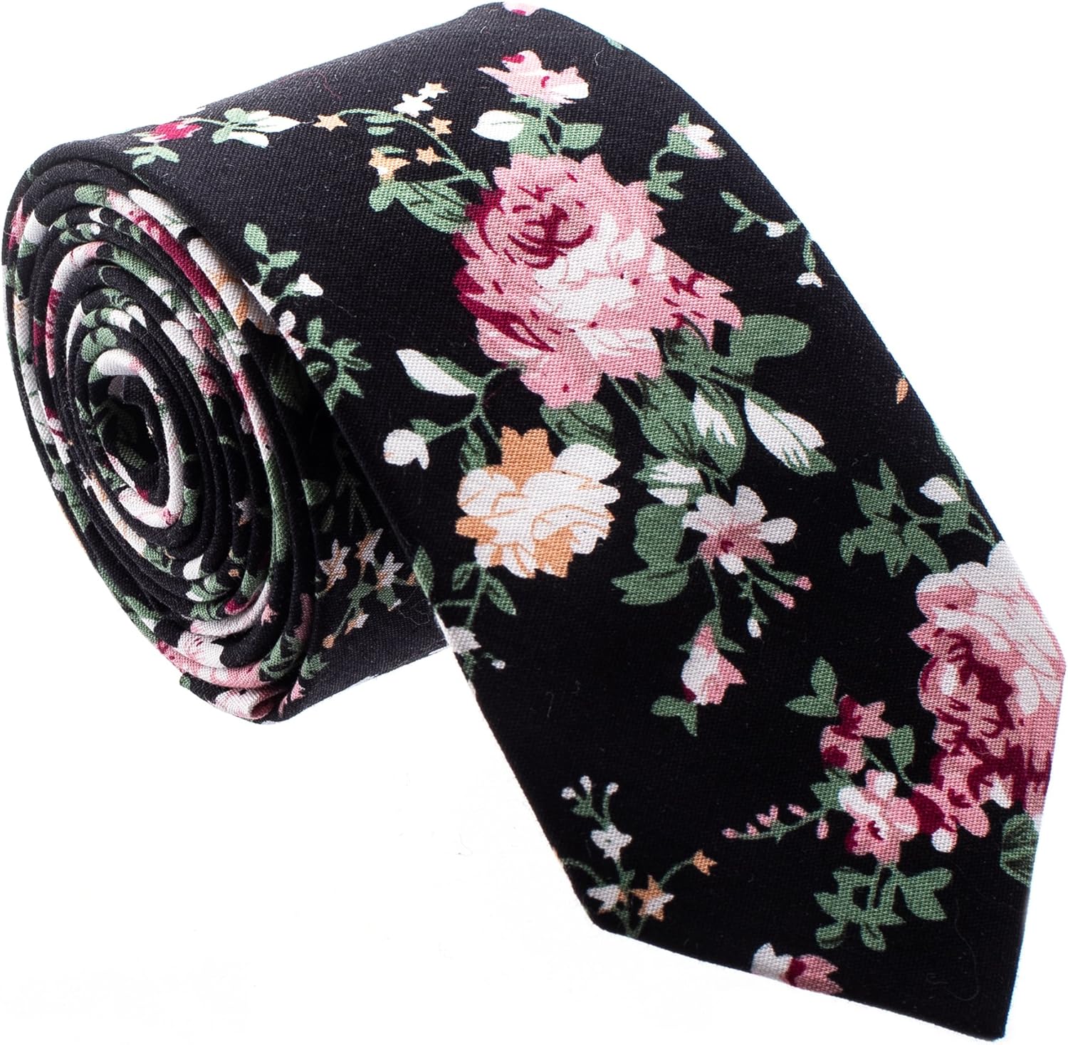 Floral Paisely Ties for Men Cool Mens Neckties Floral Black