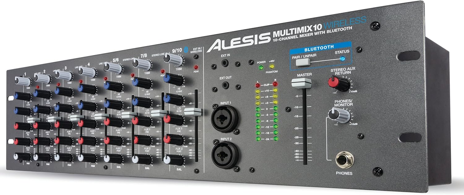 Alesis Multimix 10 Wireless | 10-Channel Mixer with Integrated Bluetooth Wireless Capability