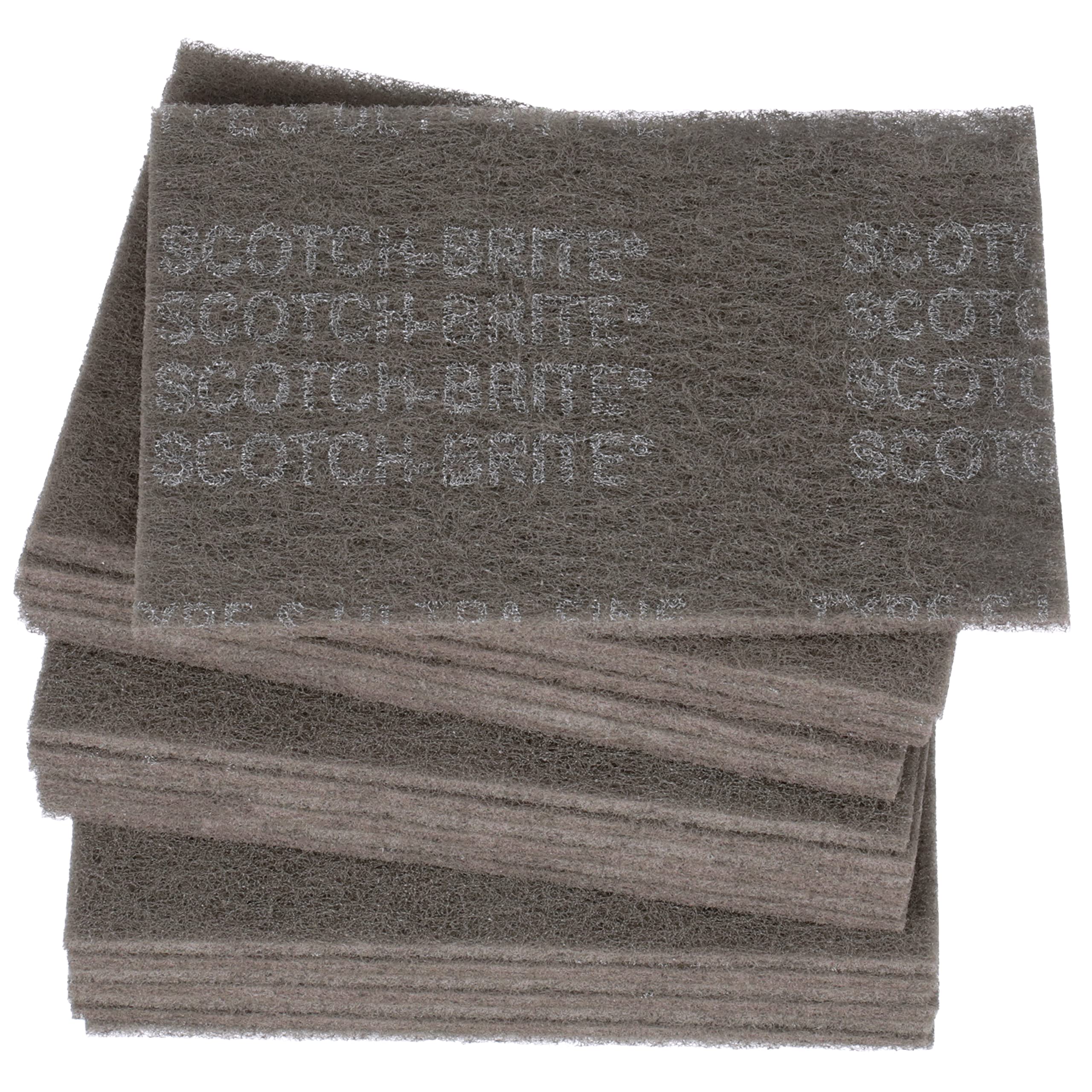 Cubitron Scotch-Brite Ultra Fine Hand Pad, 6" x 9", 20 Pads per Box, Grey, Compatible with Metals, Woods, Plastics, Composites