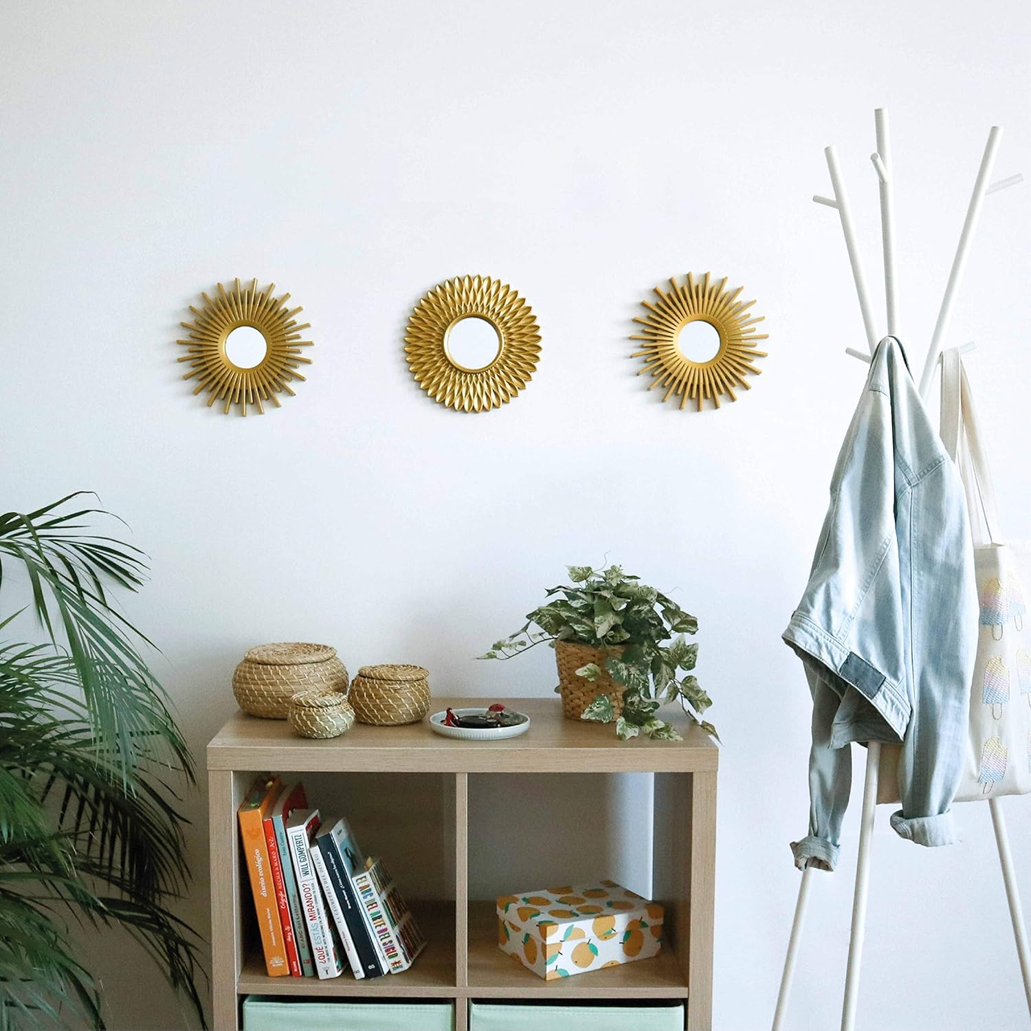 Gold Mirrors for Wall Pack of 3 - BONNYCO | Wall Mirrors for Room Decor & Home Decor | Gold Round Mirrors for Wall Decor | Circle Mirrors Modern Wall Decor Gifts for Women & Moms | Decorative Mirrors: Kitchen & Dining