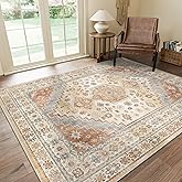 GENIMO 8x10 Area Rugs for Living Room, Machine Washable Low Pile Rugs, Non Slip Vintage Rug for Bedroom, Dining Room, Home Of