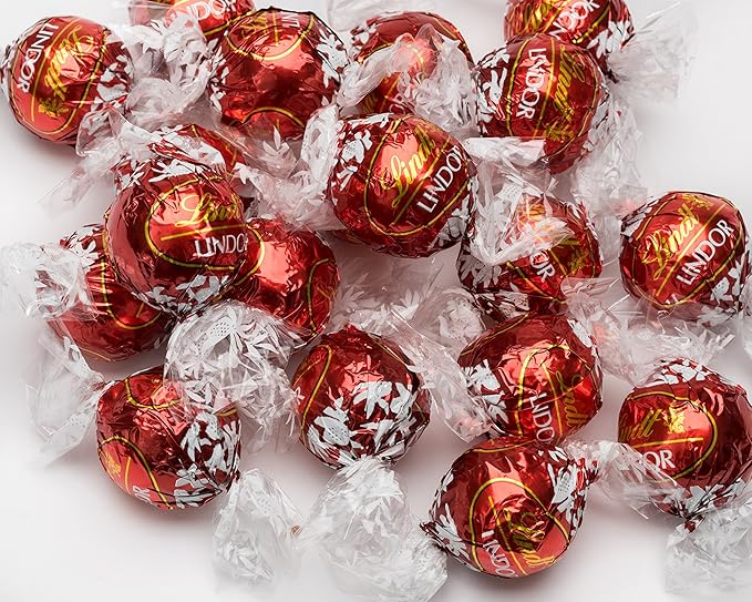 LINDT LINDOR MILK CHOCOLATE RED TRUFFFLES (+ bonus Sea Salt Milk Choc