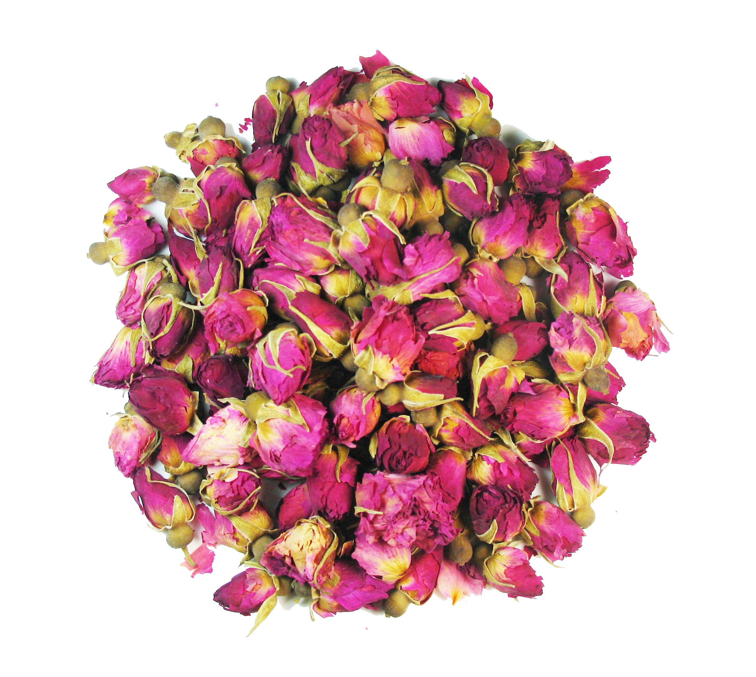 Greenhilltea Premium Dried Rose Buds Rosebud Flower Herb Loose Leaf Tea
