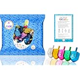 Multicolored Plastic Hanukkah Dreidels with English Transliteration, Includes Game Instructions by The Dreidel Company