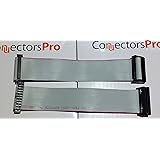Pc Accessories - Connectors Pro 2-Pack - 20P F/F 6" 15cm IDC 1.27mm Silver Flat Ribbon Cable, Net Length: 5.1 inches with 2.54mm 2x10 20 Pins Female to Female Sockets
