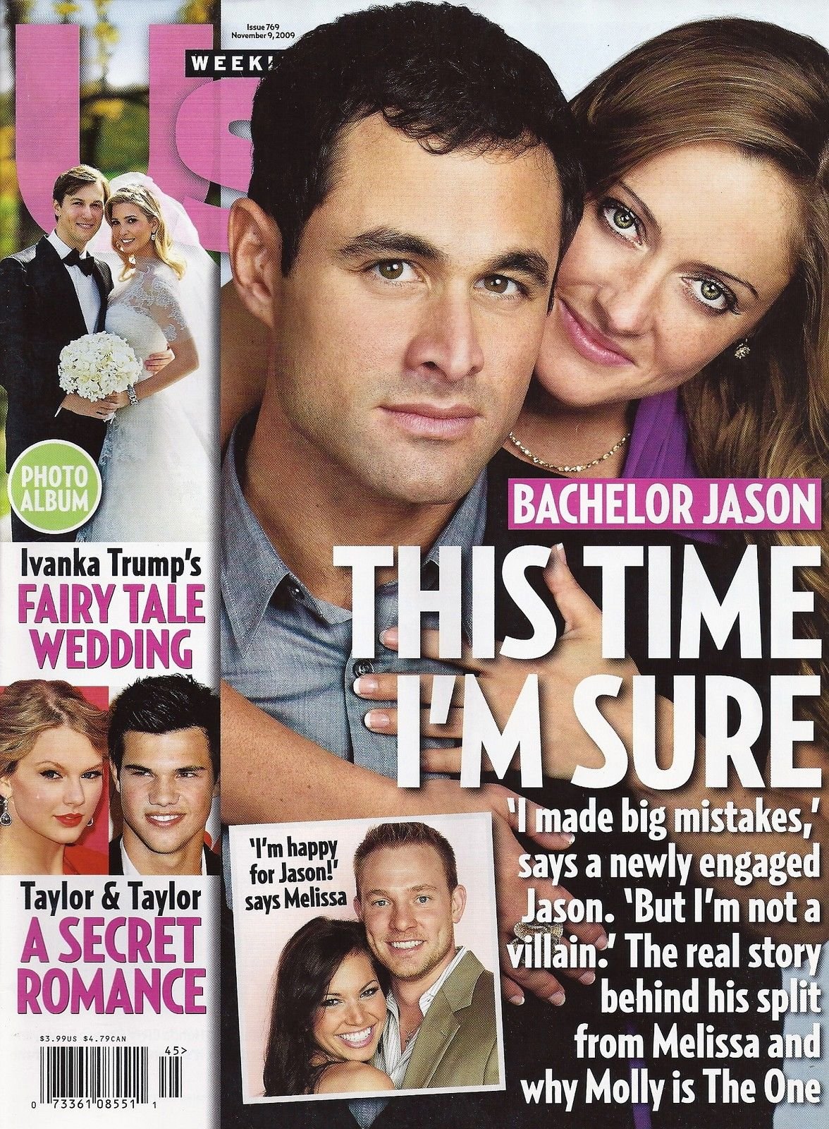 Jason Mesnick Molly Malaney The Bachelor L Ivanka Trump L Taylor Swift Taylor Lautner November 9 2009 Us Weekly Magazine John Kline Amazon Com Books