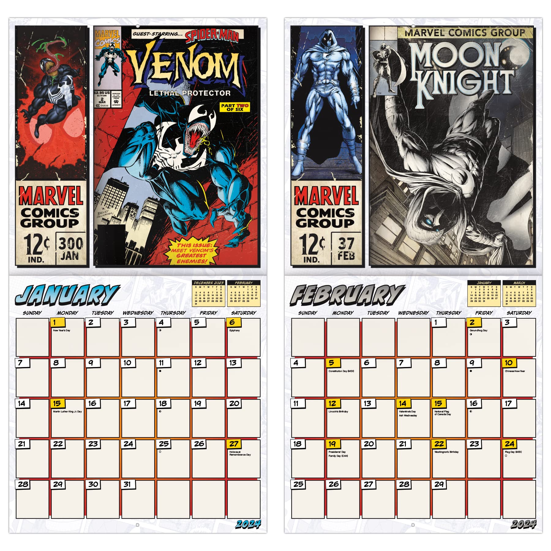 2024 Marvel Comics Wall Calendar
