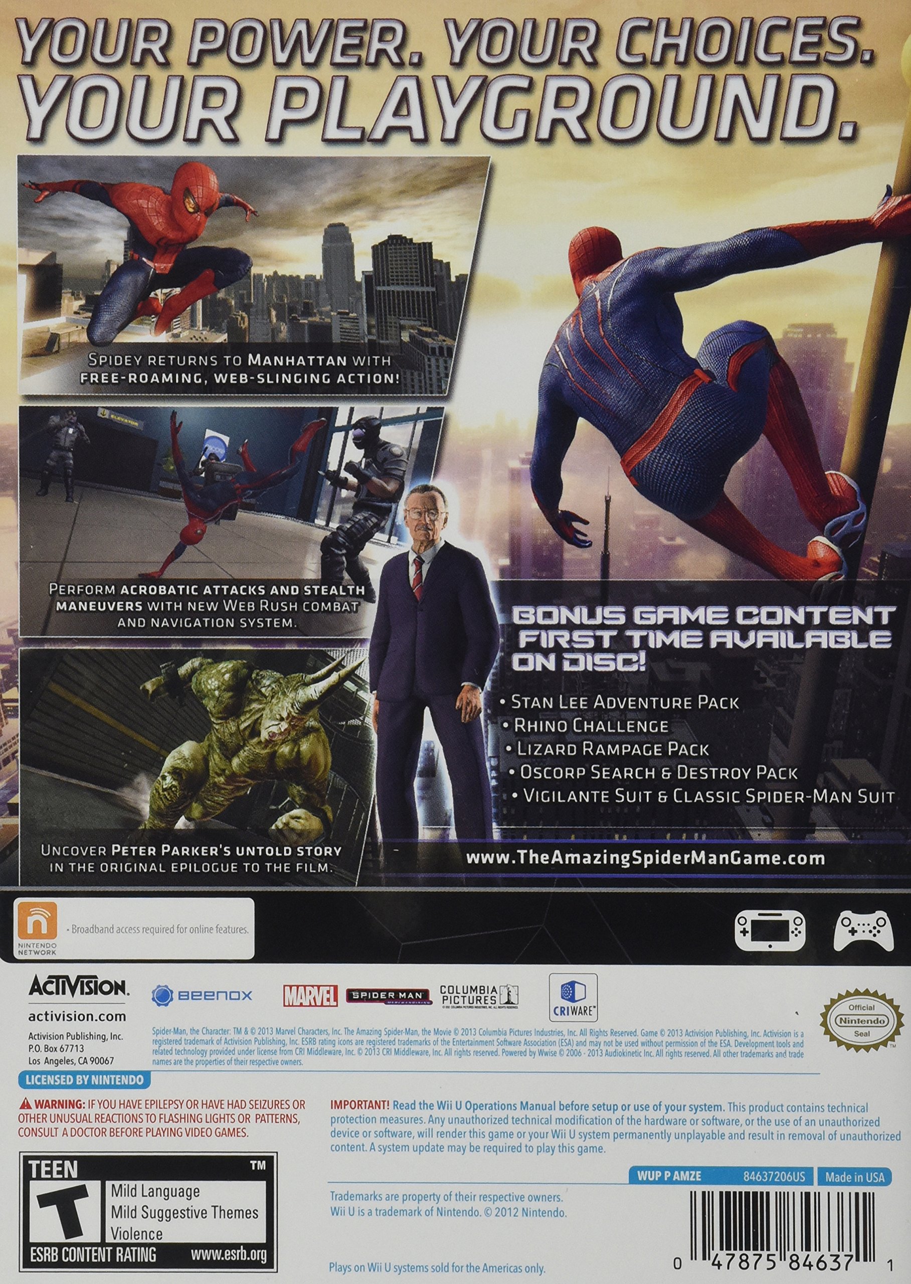 The Amazing Spider-Man - Nintendo Wii U The Amazing Spider-Man - Nintendo Wii U Nintendo Wii U Nintendo 3DS PS3 Digital Code PlayStation 3 Xbox 360 Nintendo DS Nintendo Wii PC Download